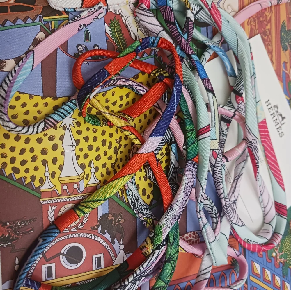 Hermès Colorful Twilly Spagetti Strings , Set Of 3 - Picture 7 of 8